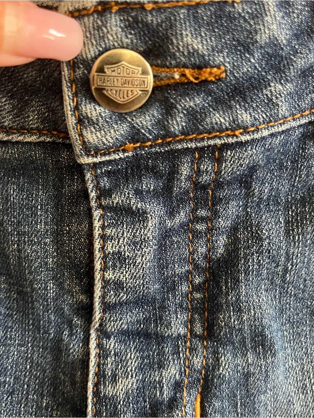 Harley Davidson 6 denim jean shorts women micro booty 2.5” inseam embroidered - Picture 5 of 8